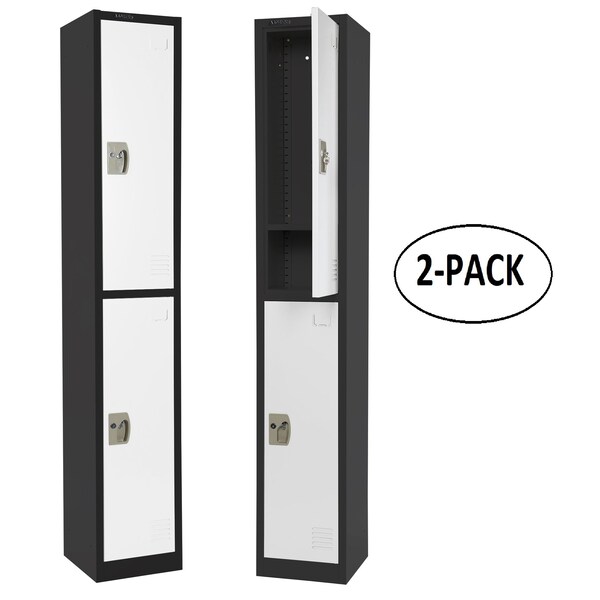 Adiroffice 12 in W, 12 in D, 72 in H, Steel ADI629-202-B-W-PKG-2 - main